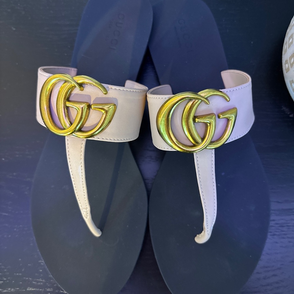 Gucci Tan Marmont thongs Double G - Picture 4 of 8